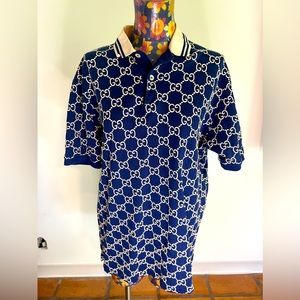 Gucci GG-embroidered Cotton-blend Piqué Polo Shirt Mens